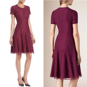 BURBERRY LONDON Purple Lace Pleated Fit & Flare Mini ALine Dress Size 0 VGUC